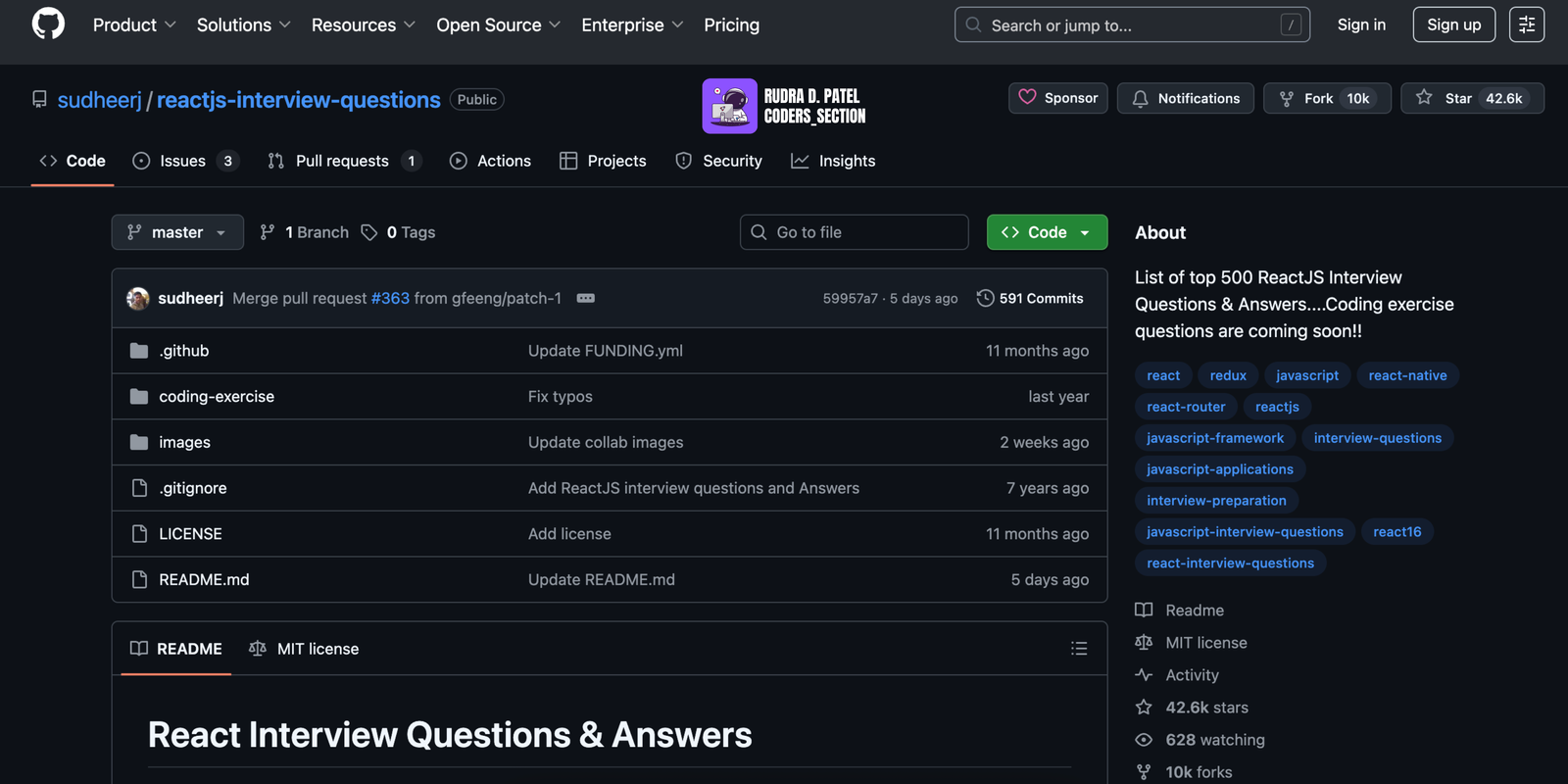 Visual for React Interview Questions repo.
